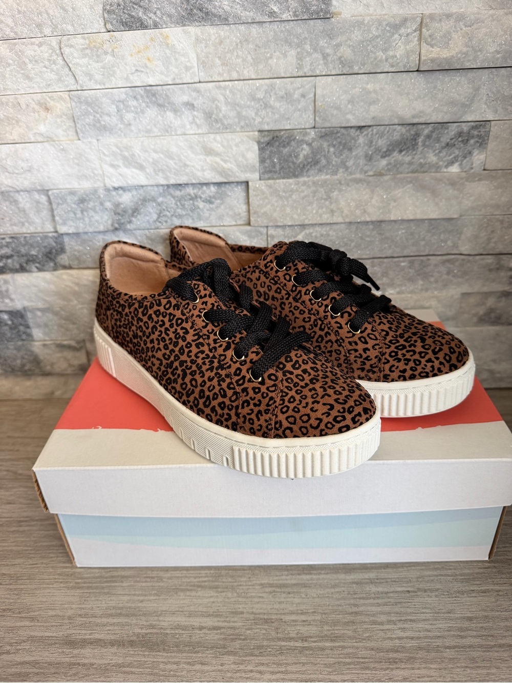 SOUL Naturalizer Leopard Print Brown Platform Sneaker